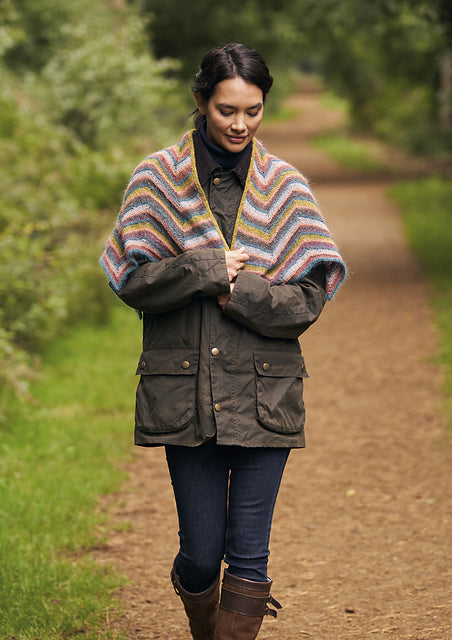 A Rowan Felted Tweed & Kidsilk Haze Pattern -  Wave Shawl (PDF) knitting pattern on sale at Little Knits