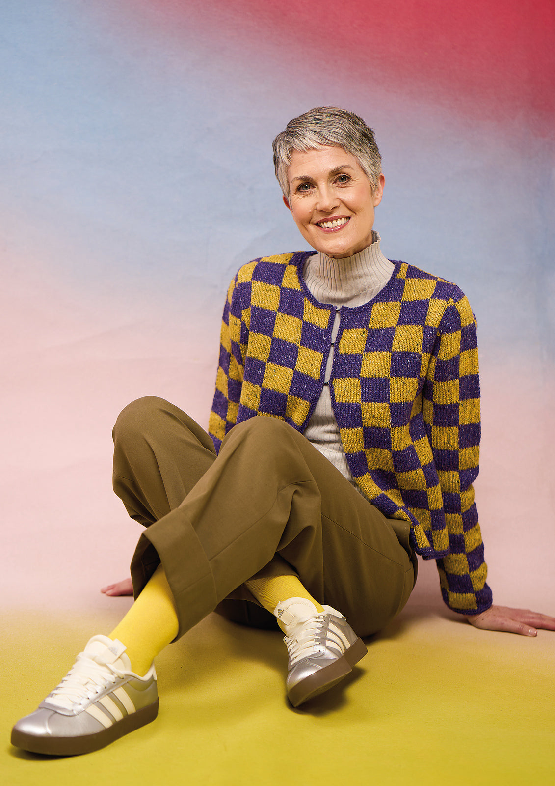 A Rowan Felted Tweed Pattern - Checker Cardigan (PDF)  knitting pattern on sale at Little Knits