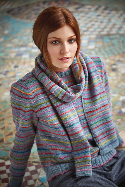 A Rowan Felted Tweed Pattern -  Colours in the mist scarf (PDF)knitting pattern on sale at Little Knits