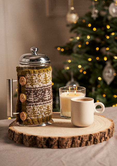A Rowan Felted Tweed Pattern -  Fir Cafetiere Cosy (PDF) knitting pattern on sale at Little Knits