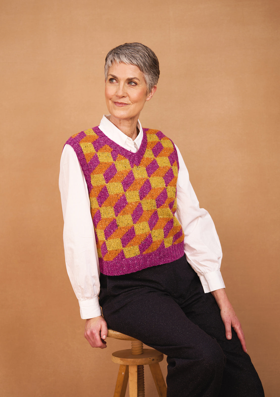 A Rowan Felted Tweed Pattern - Optical Vest (PDF)   knitting pattern on sale at Little Knits