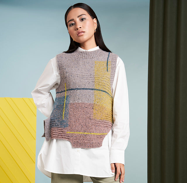 A Rowan Kidsilk Haze & Felted Tweed Pattern -  Asymmetry (PDF)knitting pattern on sale at Little Knits