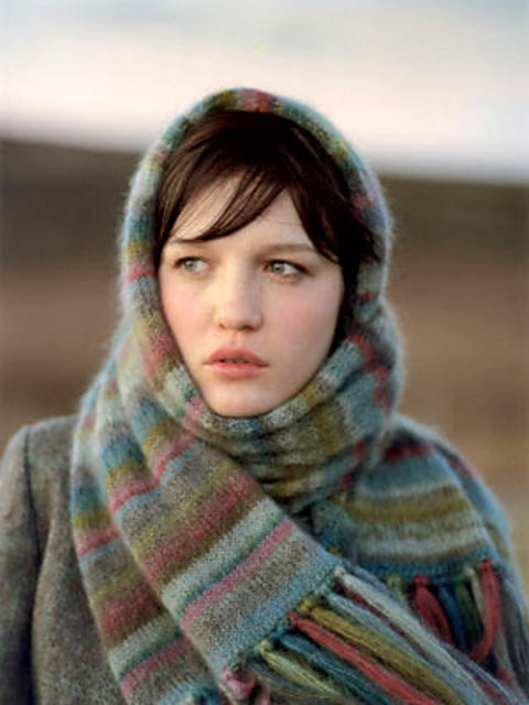 A Rowan Kidsilk Haze Pattern - Earth Stripe Wrap (PDF)knitting pattern on sale at Little Knits