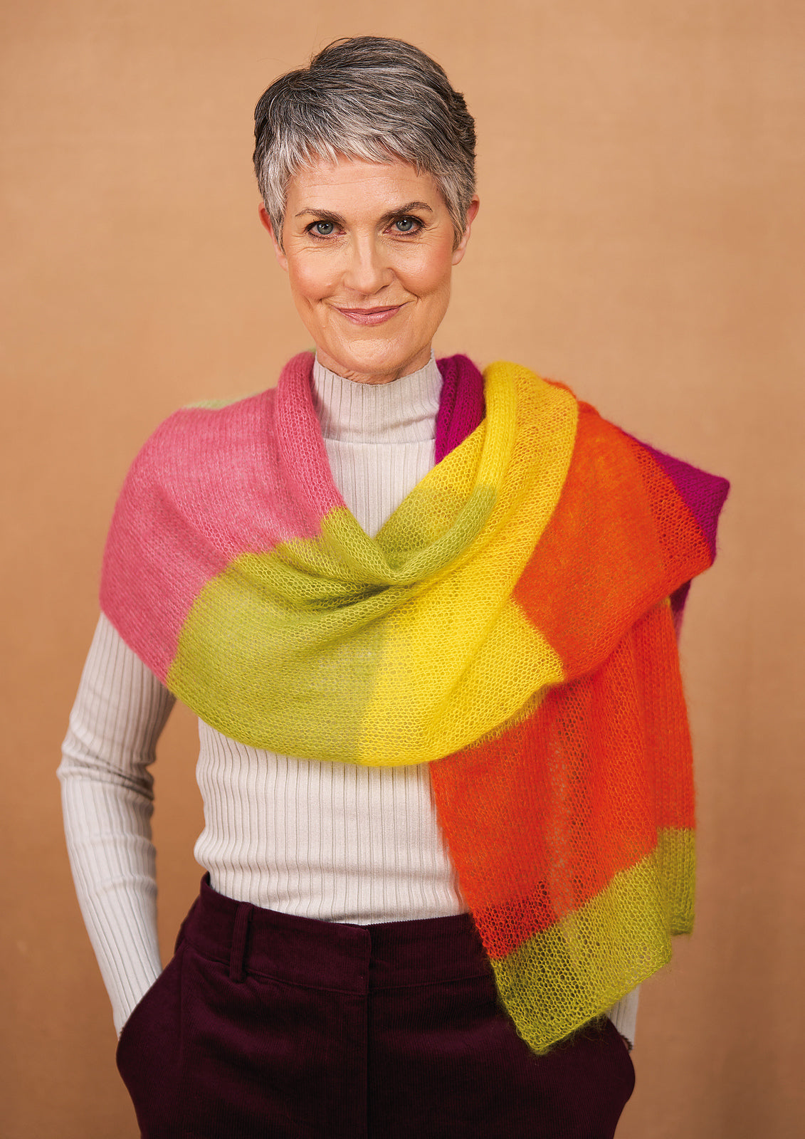 A Rowan Kidsilk Haze Pattern - Joseph Scarf (PDF)  knitting pattern on sale at Little Knits