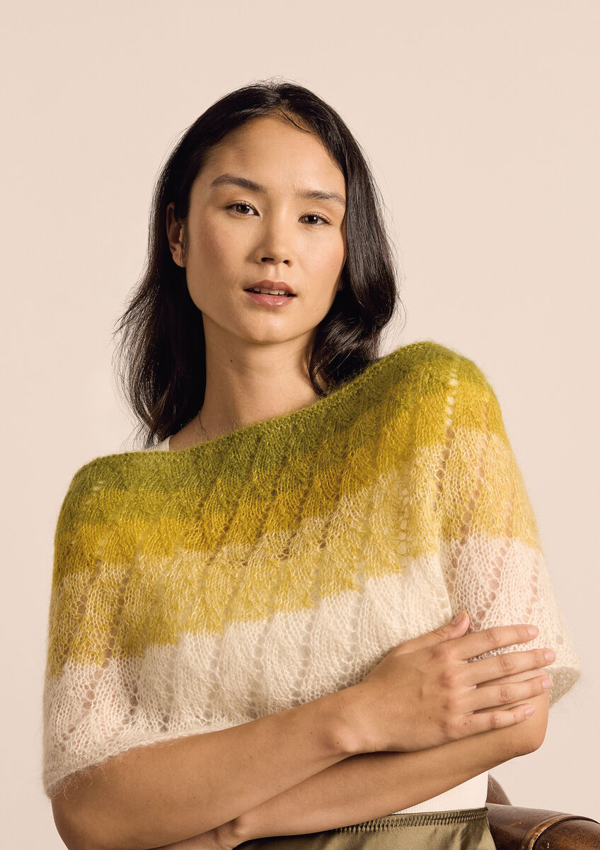 A Rowan Kidsilk Haze Pattern - Nara Capelet (PDF)  knitting pattern on sale at Little Knits