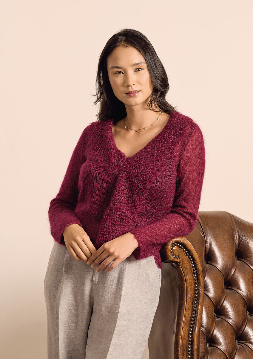 A Rowan Kidsilk Haze Pattern - Rosa Pullover (PDF)  knitting pattern on sale at Little Knits