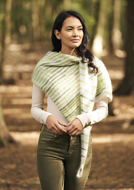 A Rowan Kidsilk Haze Pattern -  Triangular Shawl (PDF) knitting pattern on sale at Little Knits
