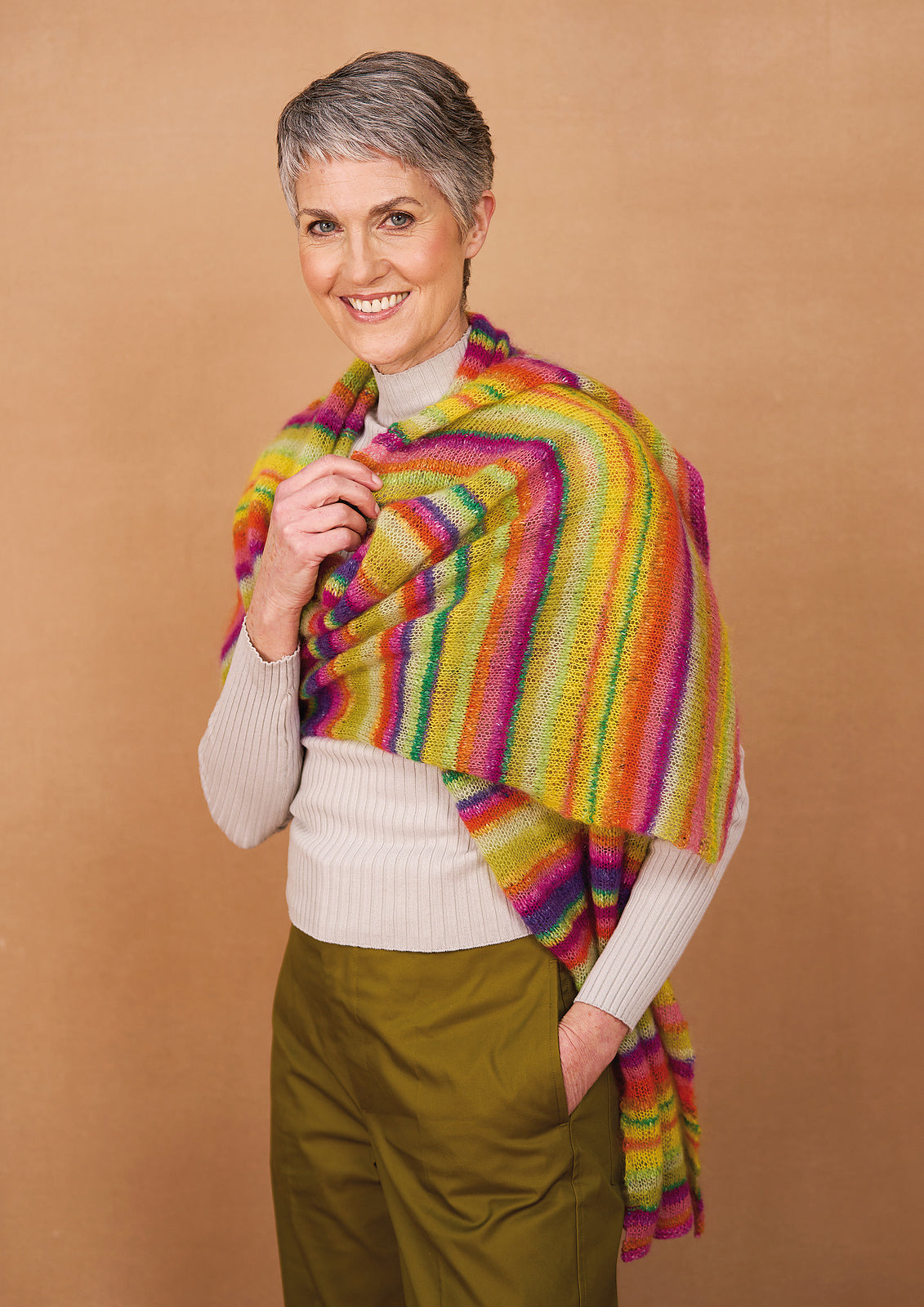 A Rowan Kidsilk Haze Pattern - Winter Sunset Wrap (PDF)   knitting pattern on sale at Little Knits