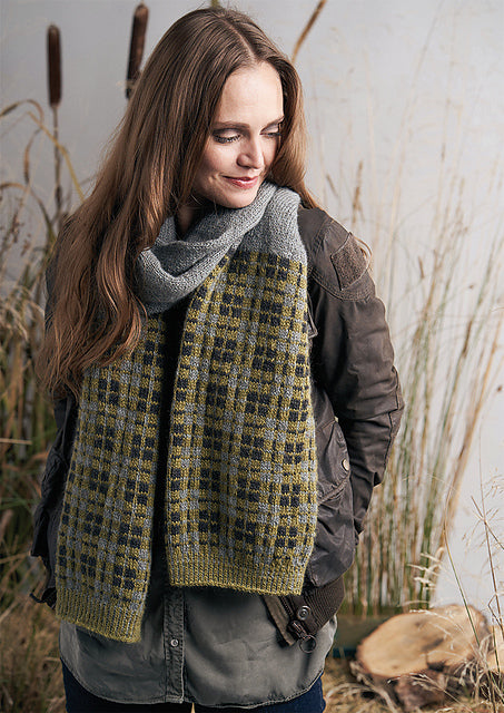 A Rowan Moordale Pattern - Bassett Scarf (PDF) knitting pattern on sale at Little Knits