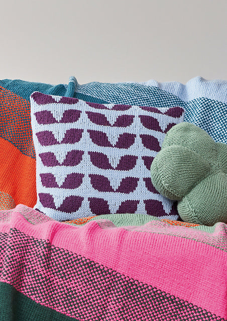 A Rowan Pure Wool Superwash Worsted Pattern - Eden Cushion (PDF) knitting pattern on sale at Little Knits