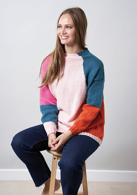 A Rowan Pure Wool Superwash Worsted Pattern - Grocery Sweater (PDF) knitting pattern on sale at Little Knits