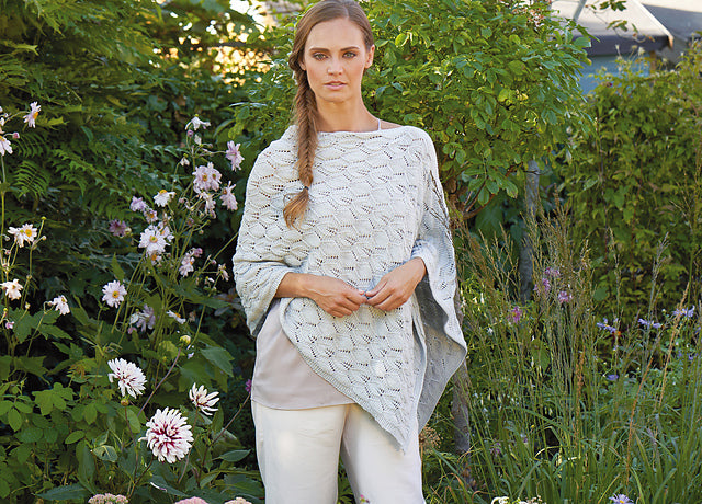 A Rowan Summerlite 4Ply Pattern - Delphine Poncho (PDF) knitting pattern on sale at Little Knits