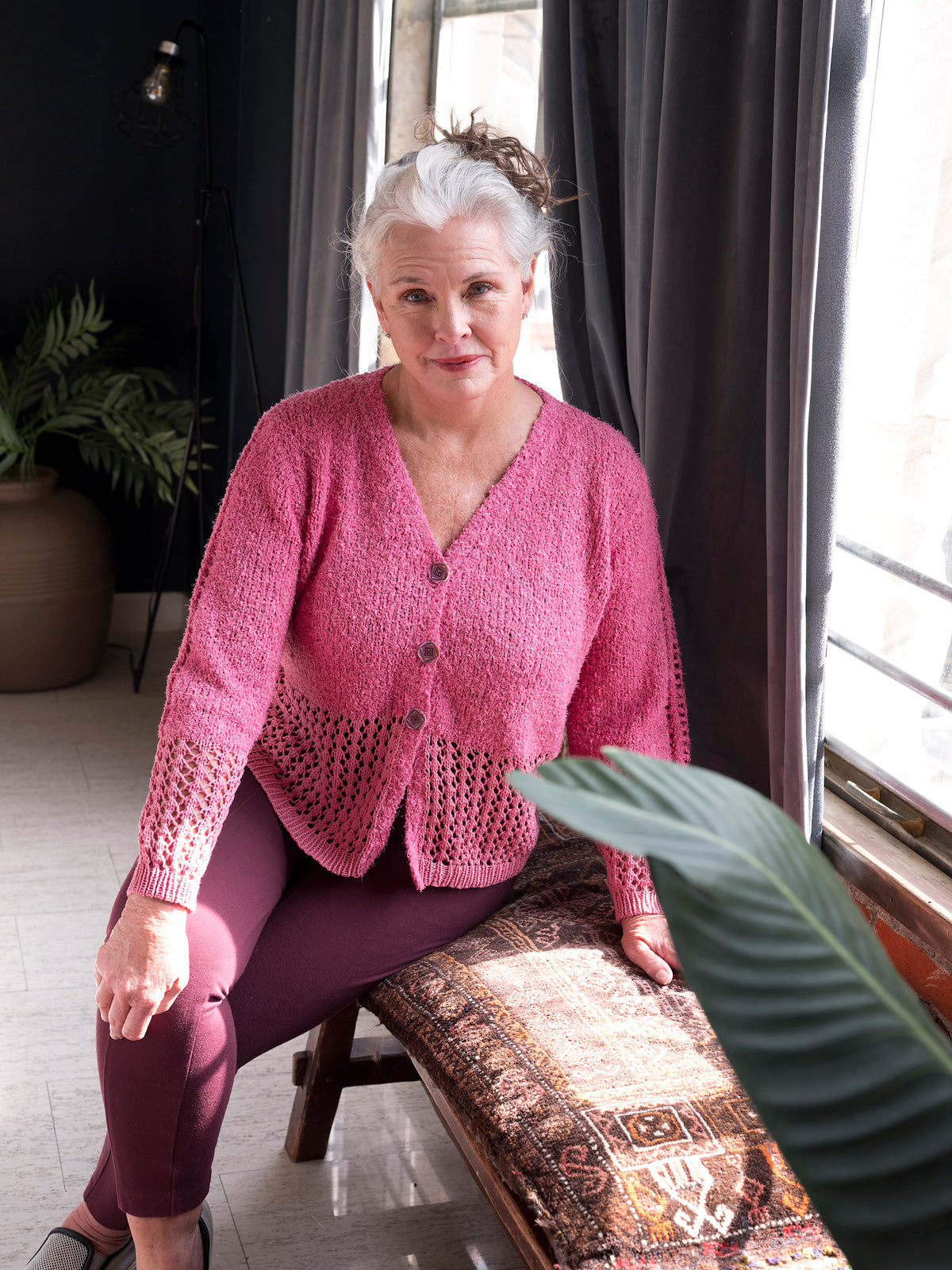 A Trendsetter Alfa & Maldives Pattern - Mitered Lace Cardigan 6200I (PDF) on sale at Little Knits
