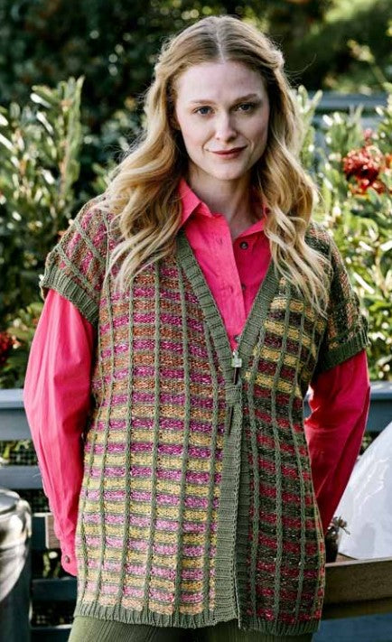 A Trendsetter Pattern - Long Slip Stitch Striped Vest 6600G (PDF) on sale at Little Knits