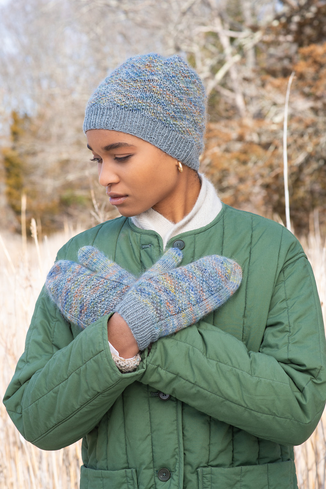 A Berroco Aerial & Ultra Wool DK Pattern - Jovita Hat and Mittens (PDF)
