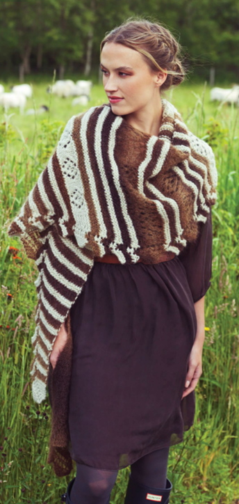 A Louisa Harding Amitola Brush & Scintille Pattern - Alyssa Shawl (PDF)