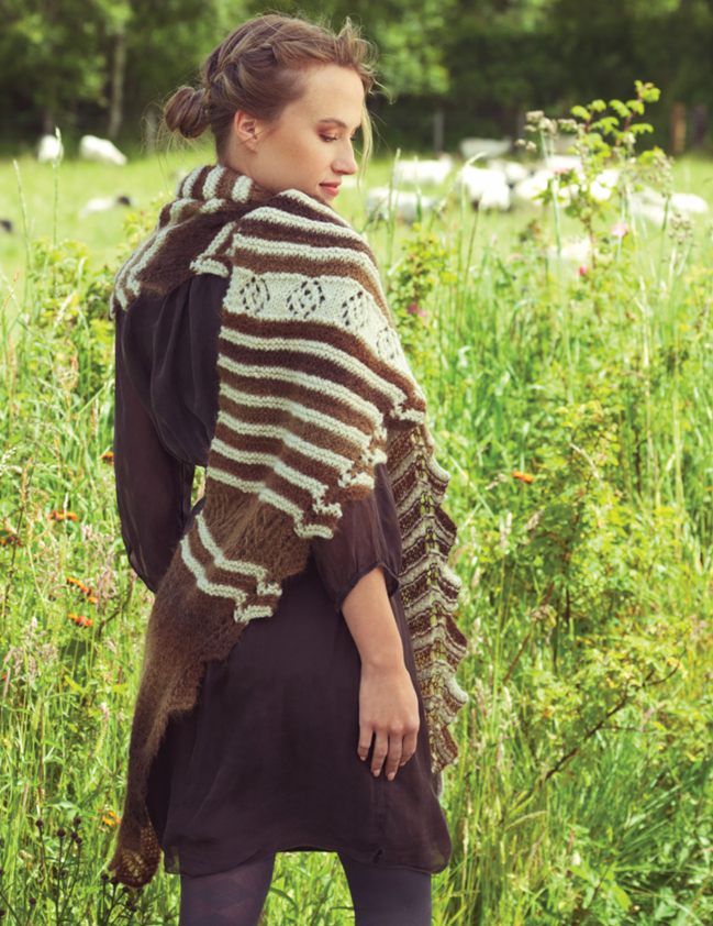 A Louisa Harding Amitola Brush & Scintille Pattern - Alyssa Shawl (PDF)