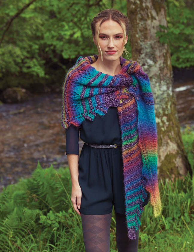 A Louisa Harding Amitola Brush & Scintille Pattern - Alyssa Shawl (PDF)