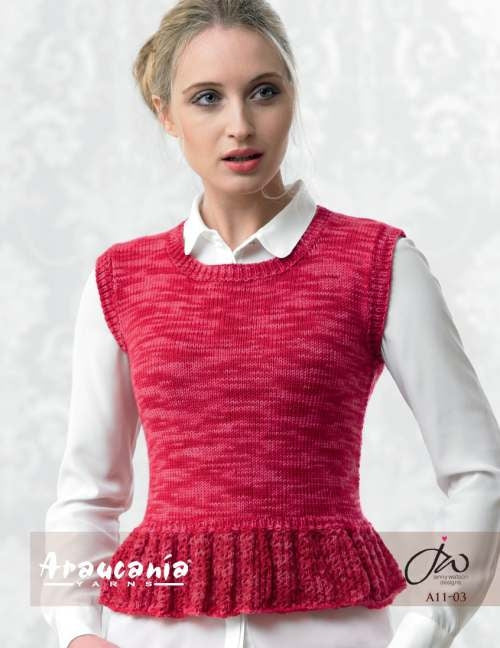 An Araucania Pattern - Ladies Top with Lace Peplum (PDF) on sale at little knits
