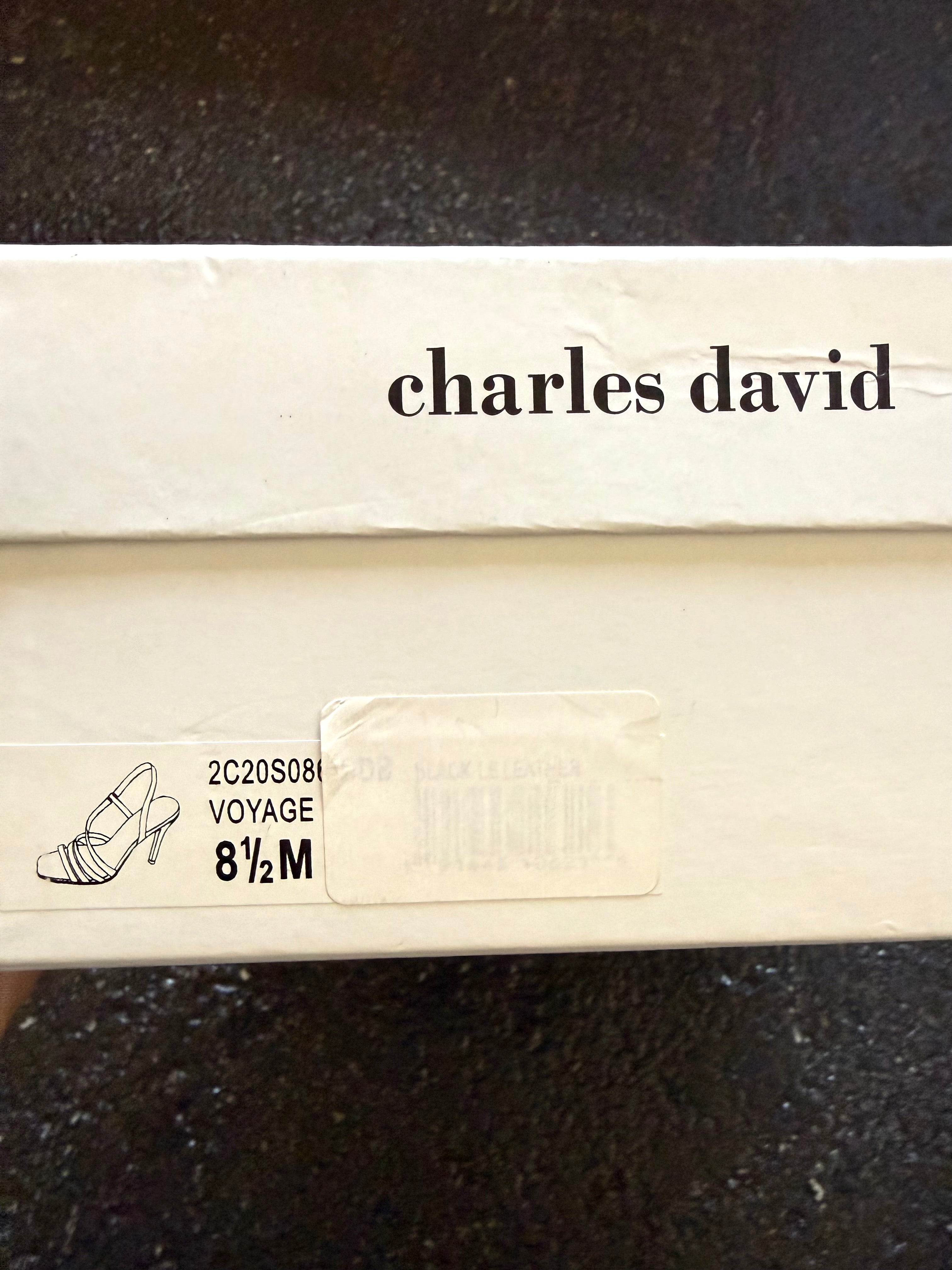 New in Box, Charles David Voyage Sandals, Size US 8.5, Black