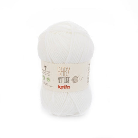 Katia Baby Nature - White (Color #100) knitting and crochet yarn on sale at Little Knits