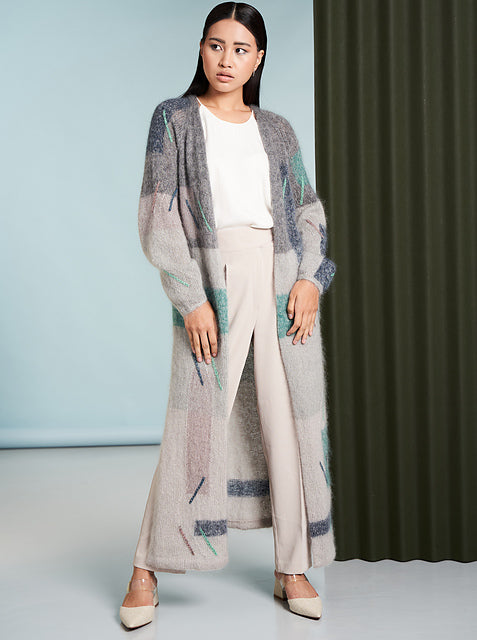 A Rowan Kidsilk Haze & Felted Tweed Pattern -  Block Cardigan (PDF)