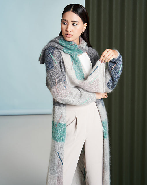 A Rowan Kidsilk Haze & Felted Tweed Pattern -  Block Scarf (PDF)