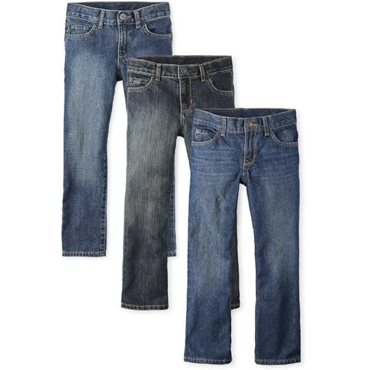 NWT 3-Pack The Children's Place Boys Basic Bootcut Jeans Size 6