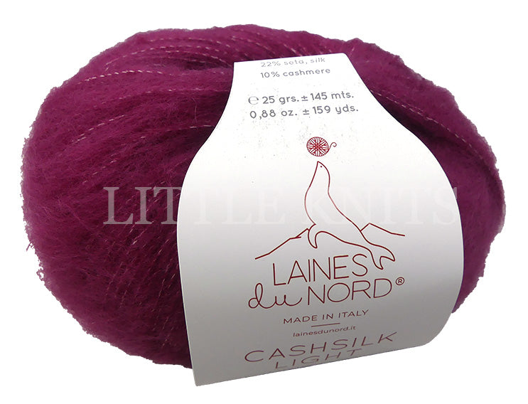 Laines Du Nord Cashsilk Light - Berry (Color #3051) knitting and crochet yarn on sale at little knits