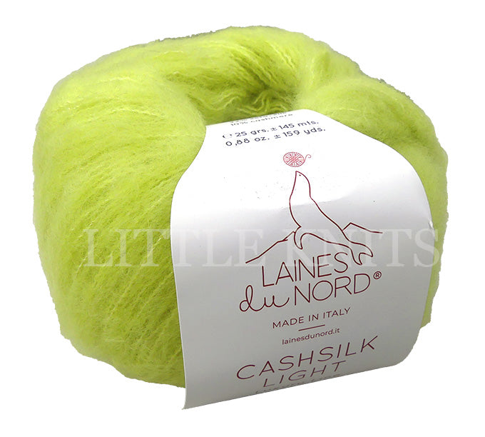 Laines Du Nord Cashsilk Light - Acid Green (Color #3102) knitting and crochet yarn on sale a little knits