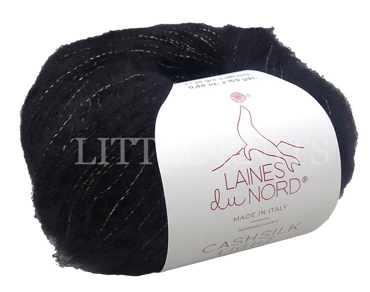 Laines Du Nord Cashsilk Light - Black (Color #3205) knitting and crochet yarn on sale at little knits