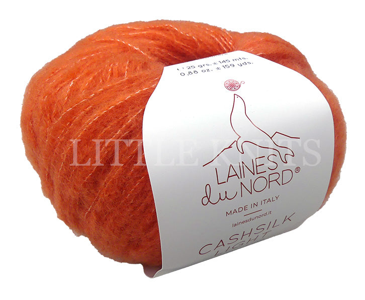 Laines Du Nord Cashsilk Light - Orange (Color #3206) knitting and crochet yarn on sale at little knits