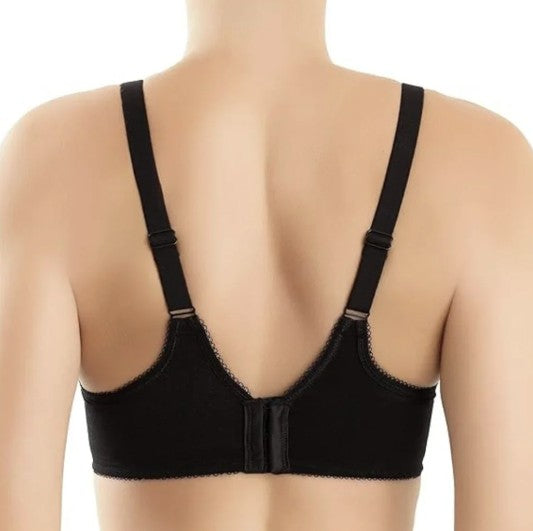 NWT Wacoal Women's Retro Chic Contour Bra Black 42DDD