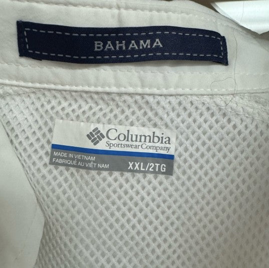 NWT Columbia Men's PFG Bahama II Long Sleeve Shirt White XXL