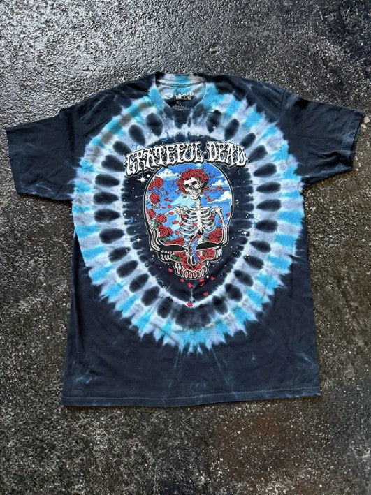 Liquid Blue men’s Tie-Dye Grateful Dead Skeleton Graphic Tee, XL