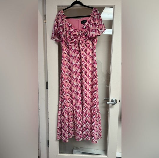 NEW WITH TAGS - Donna Morgan Ruched Bodice Empire Flutter Sleeve Maxi Dress, 14