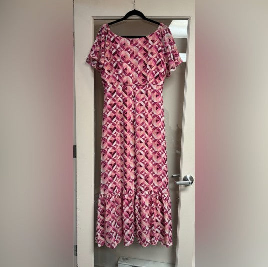 NEW WITH TAGS - Donna Morgan Ruched Bodice Empire Flutter Sleeve Maxi Dress, 14