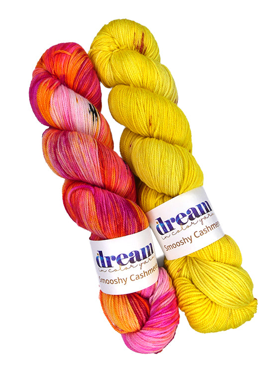 Dream in Color Smooshy with Cashmere One of a Kind - Sunset and Sunshine (2 SKEINS)