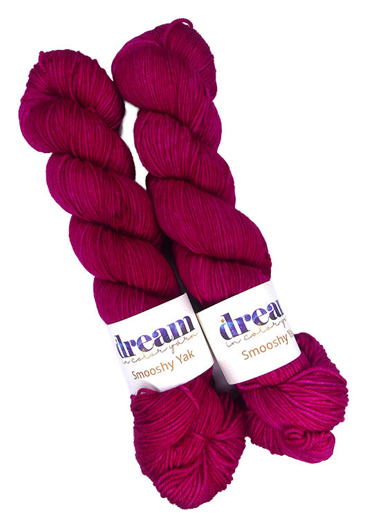 Dream in Color Smooshy Yak One of a Kind Colors - Fuschia Blooms (TWO SKEINS)