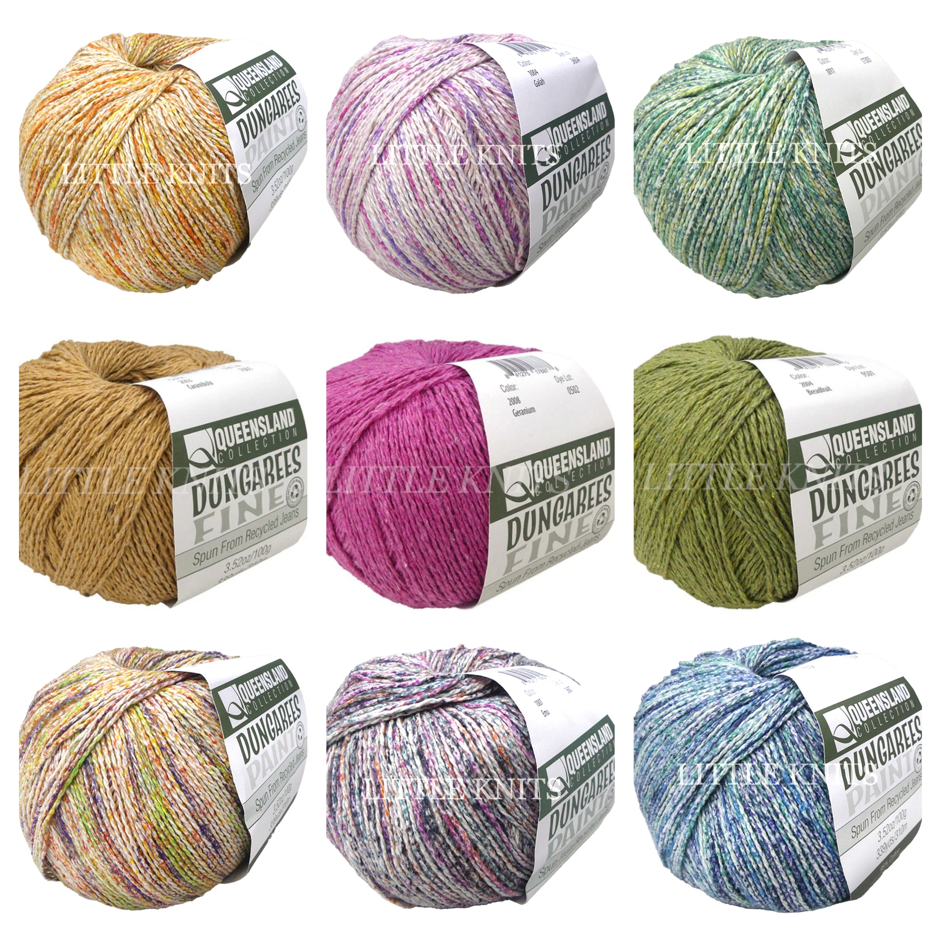z Dungarees Paint & Fine 10 SKEIN MYSTERY BAG - 2/2/2/2/2 Color Spit, Bags will be different than the pic