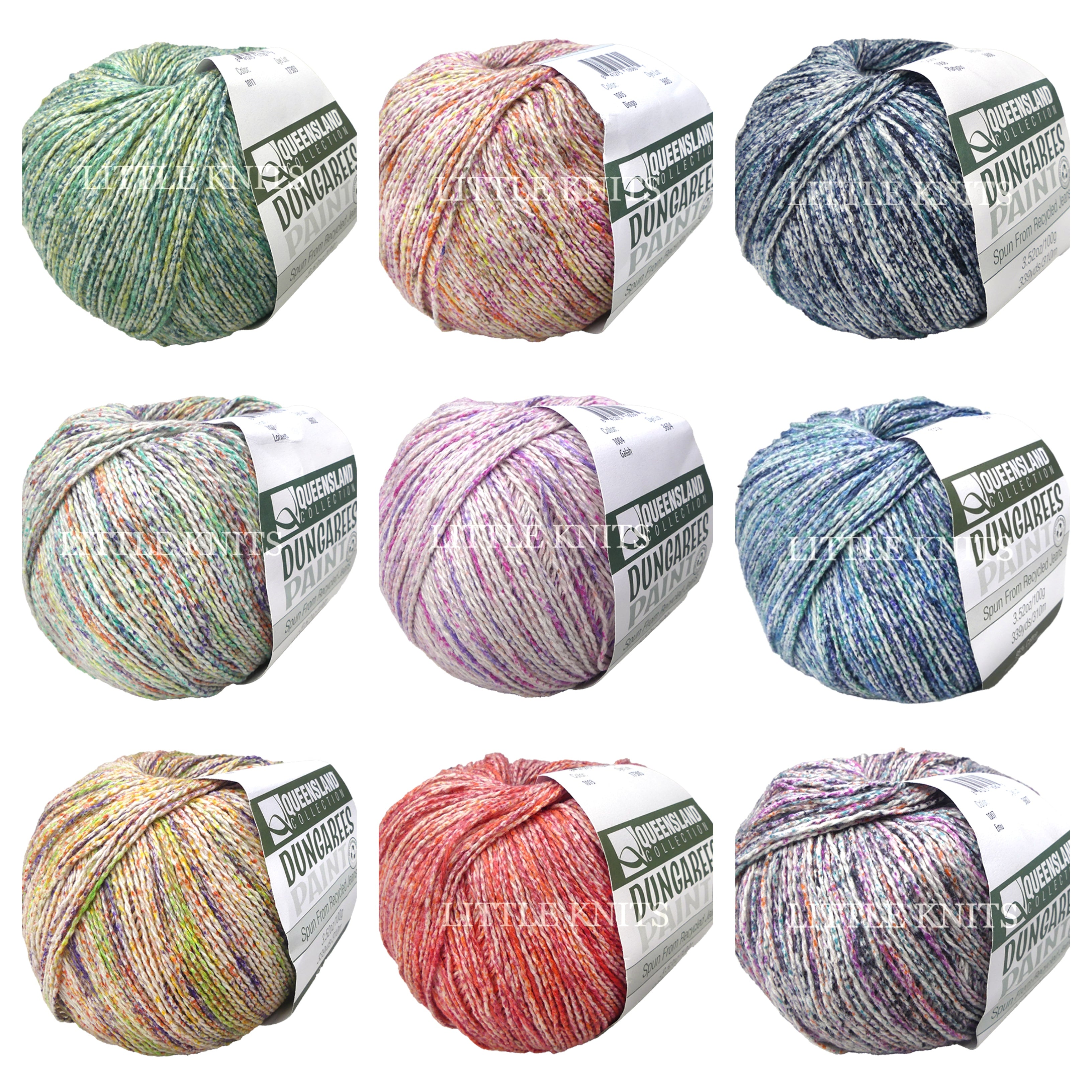 Queensland Dungarees Paints TEN SKEIN MYSTERY BAG - 4/3/3 Color Spit, Bags will be different than the pic