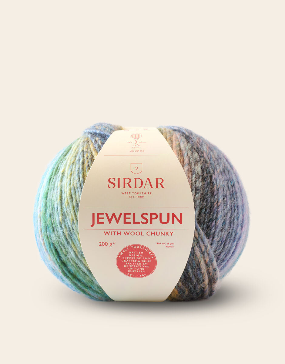 Sirdar Jewelspun with Wool Chunky - Shimmering Sea Glass (Color #200) - BIG 200 Gram Skeins