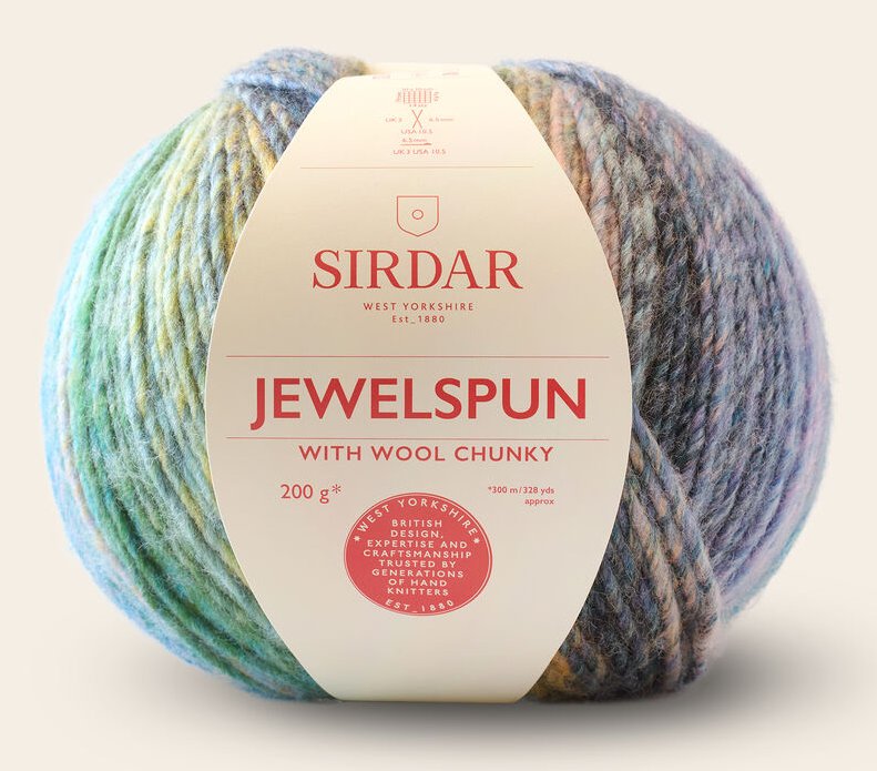 Sirdar Jewelspun with Wool Chunky - Shimmering Sea Glass (Color #200) - BIG 200 Gram Skeins