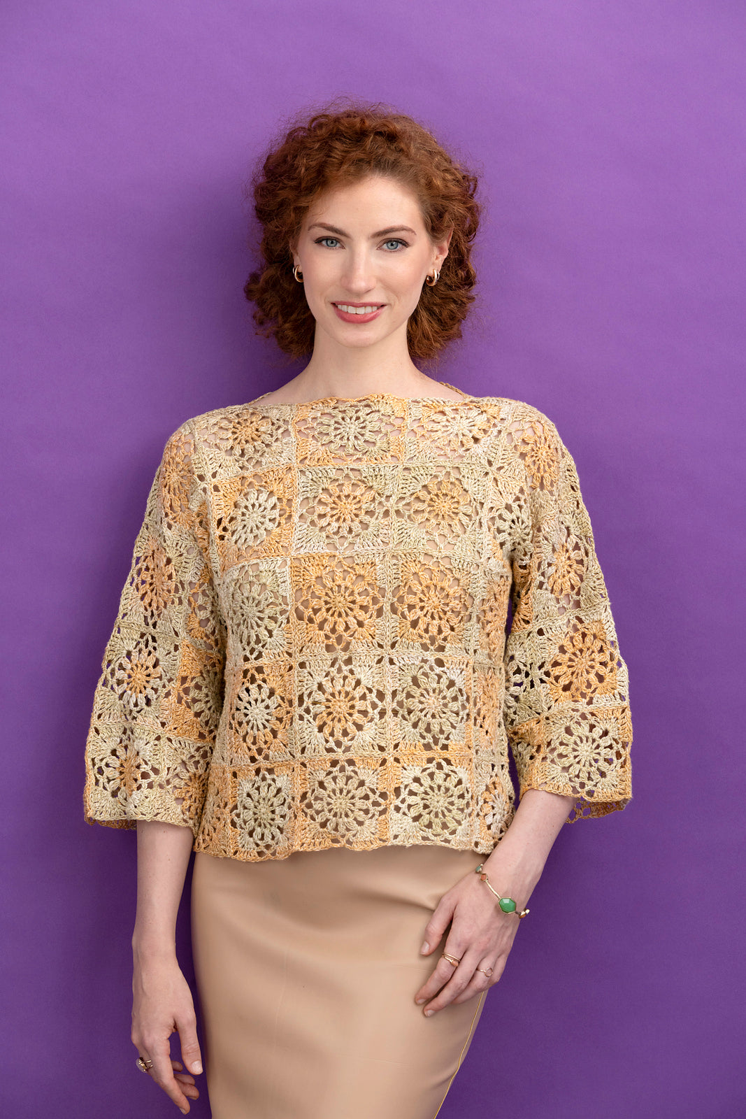 An Araucania Junto Crochet Pattern - Flower Pullover (PDF)