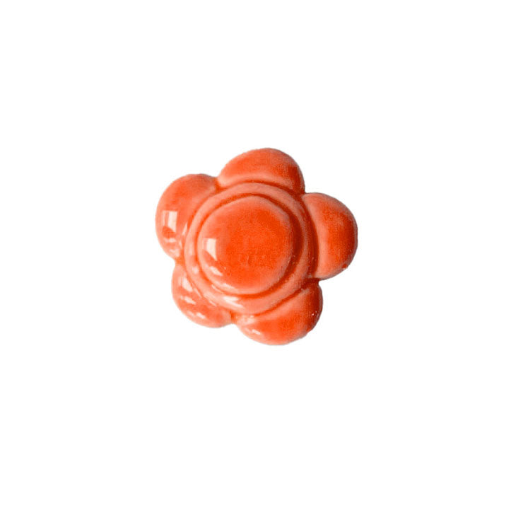 Fringe Buttons - Orange Flower