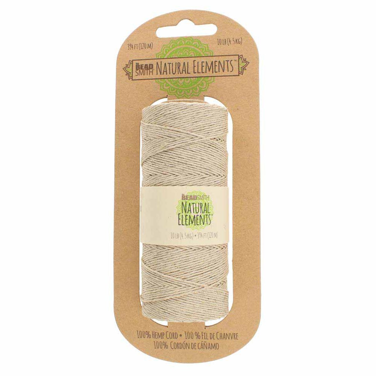 Beadsmith Natural Elements - Natural - 50 Gram Spool, 10lb Test (Item #HEMP10)
