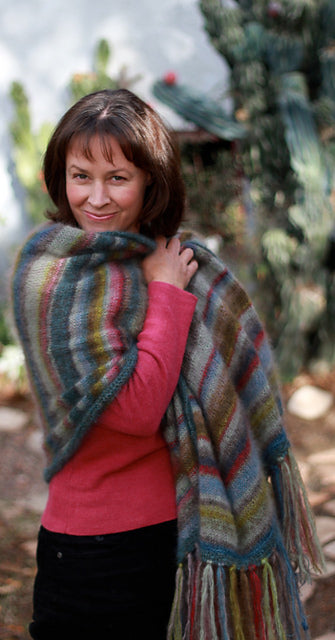 A Rowan Kidsilk Haze Pattern - Earth Stripe Wrap (PDF)