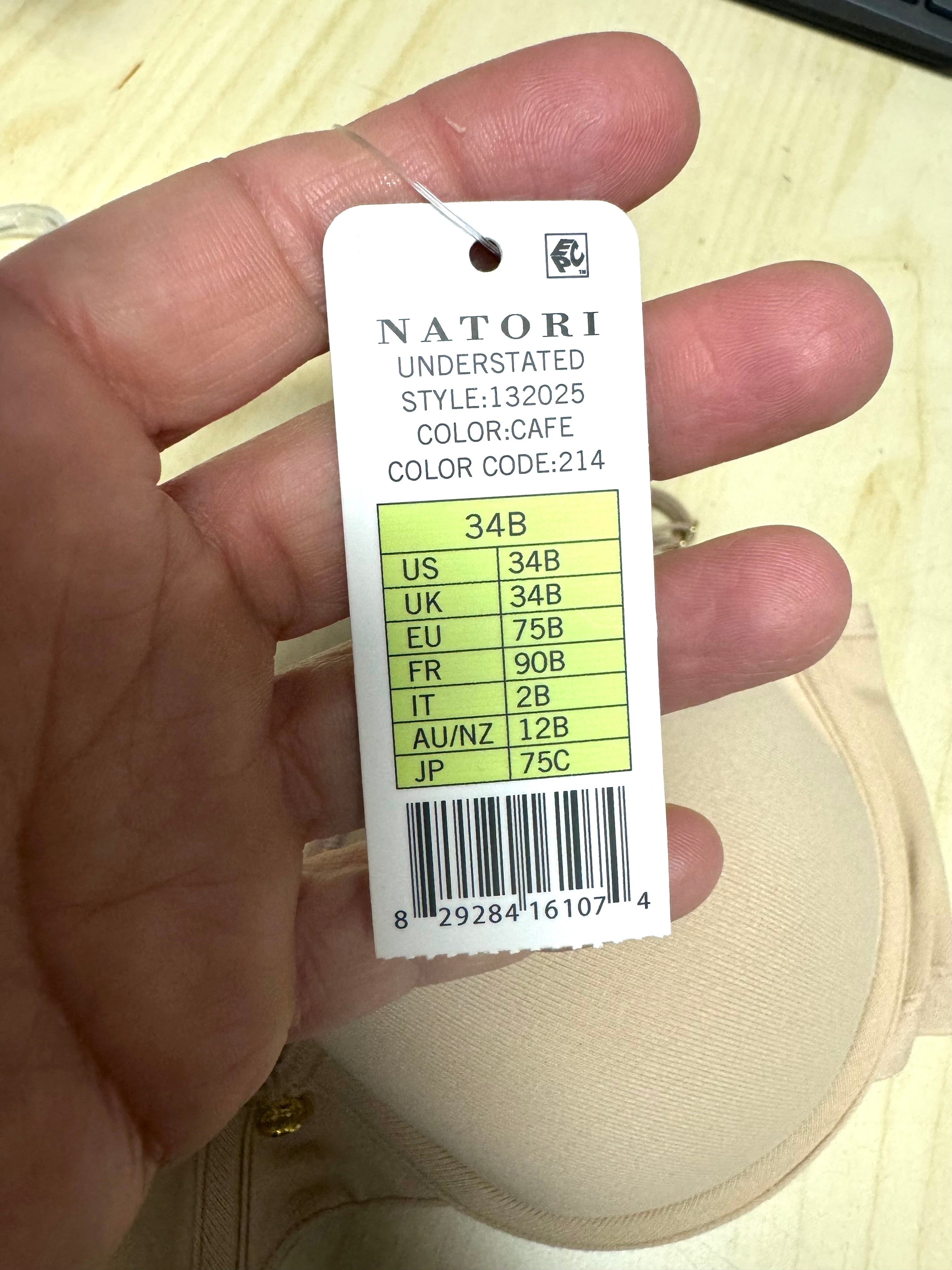 NWT, Natori Women's Understated Contour 34B, Style 132025