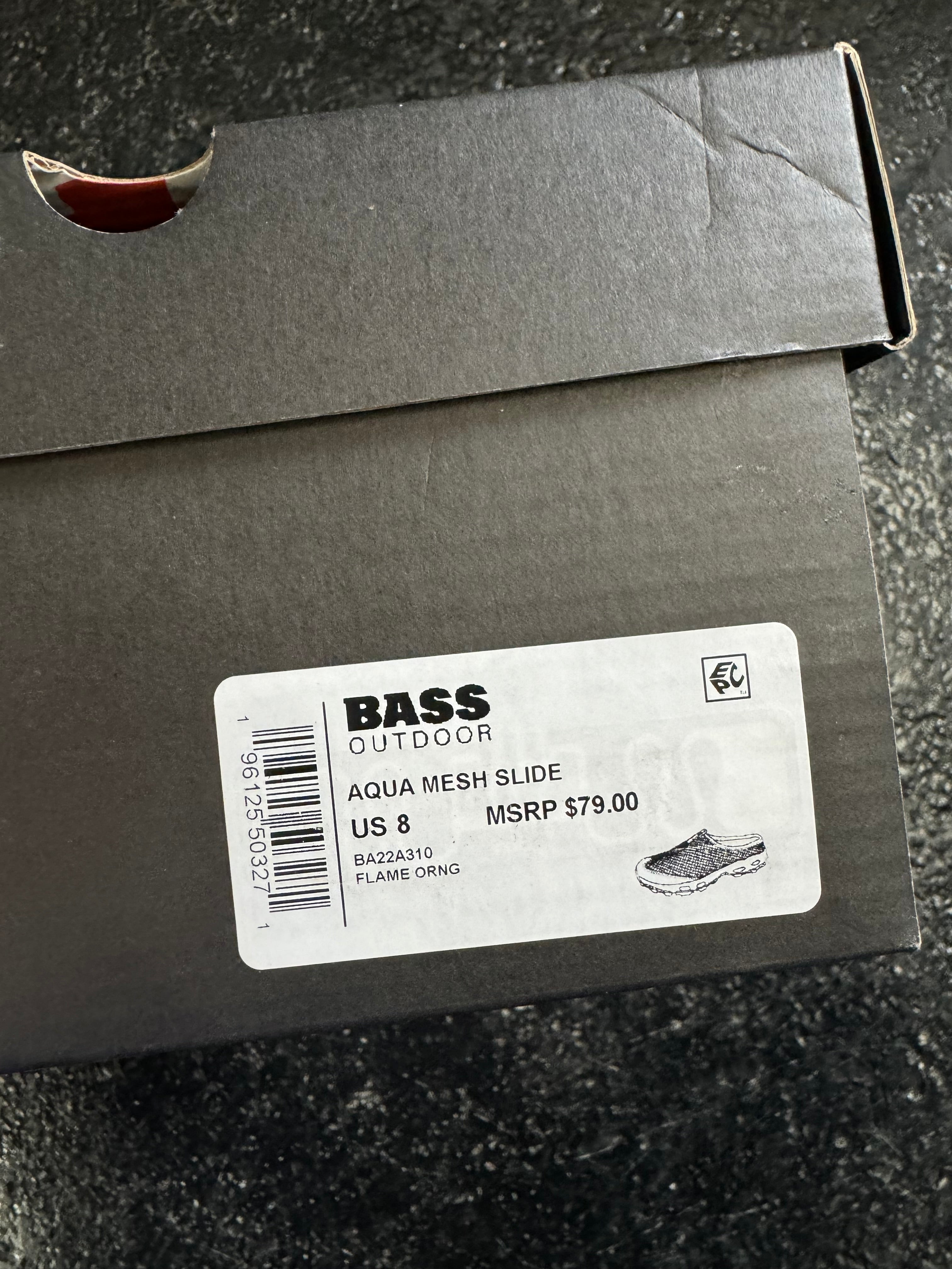 BASS OUTDOOR Men's Aqua Mesh Slide Water Shoe New w/ Box Size 8