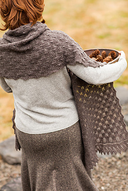 A Churchmouse Yarns and Teas Pattern - Fir Cone Scarf & Wrap (PDF)